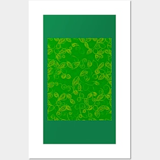 Saint Patrick's day delicate floral pattern on green backdrop ! Posters and Art